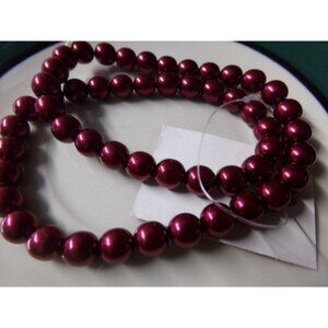 1 Strand Red Czech Glass Beads Preciosa